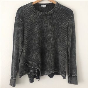 Splendid Aurora Waffle Knit Sweatshirt Thermal